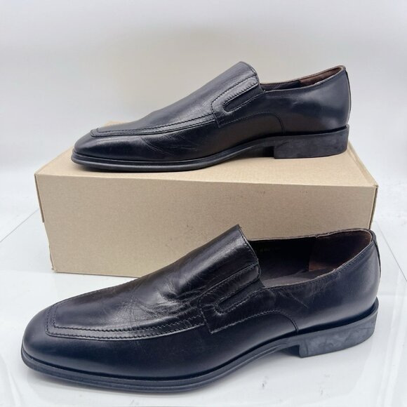 Bruno Magli Raging Nappa Slip On Loafer Dress Shoes Black Leather Men US 11 $395 - Picture 2 of 12